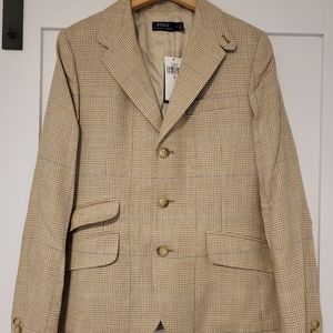 Polo Ralph Lauren Plaid Wool-blend Tweed Blazer - Size 8 NWT